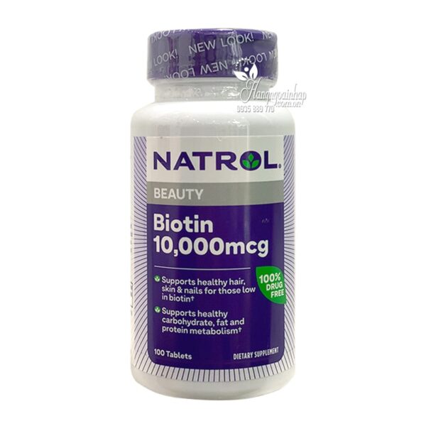 Thuốc mọc tóc Biotin 10.000mcg Natrol Của Mỹ, giá tốt