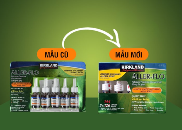 Xịt Hỗ Trợ Viêm Xoang Kirkland Aller-Flo Bộ 5 Lọ Giảm Triệu Chứng Chính Hãng Mỹ