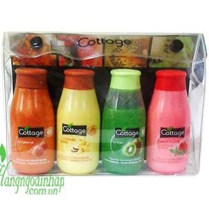 Set 4 chai sữa tắm mini Cottage France 50ml của Pháp