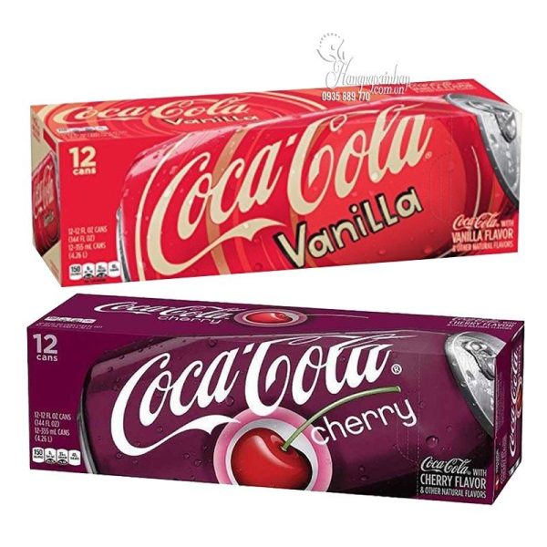 Nước ngọt Coca Cola Vanilla & Cherry Flavor 355ml của Mỹ 12 lon