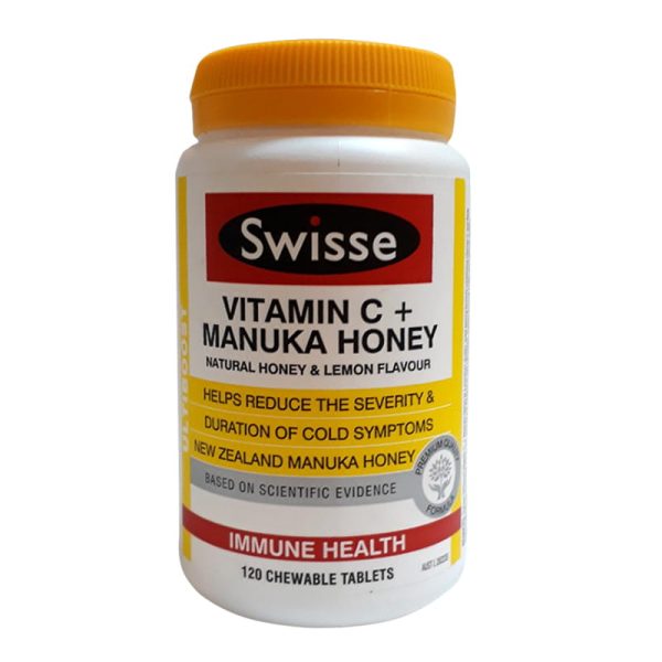 Viên Uống Swisse Vitamin C Manuka Honey 120 Viên Hỗ Trợ Tăng Miễn Dịch Chính Hãng Úc