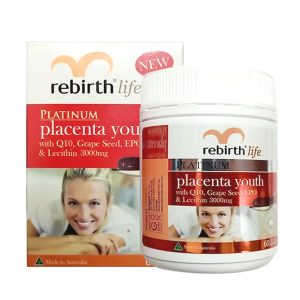 Viên uống nhau thai cừu Rebirth Platinum Placenta Youth 60 viên