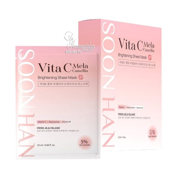 Mặt nạ dưỡng trắng da Vita C Mela Camellia của Hàn Quốc