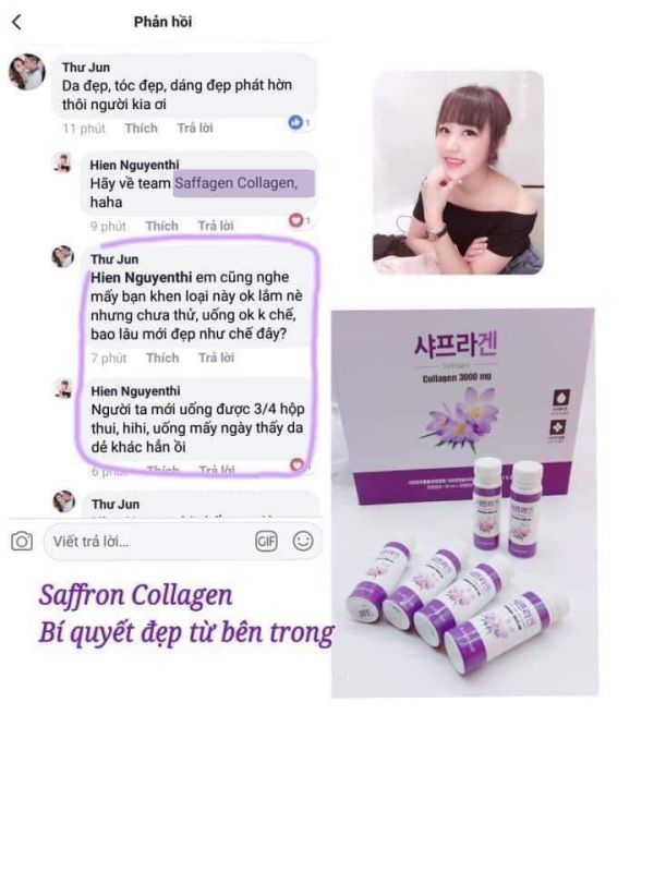 nuoc-uong-nhuy-hoa-nghe-tay-saffron-collagen-3000mg-30-chai-review1 Review nước uống nhụy hoa nghệ tây Saffron Collagen từ một số người dùng trên facebook ảnh 1