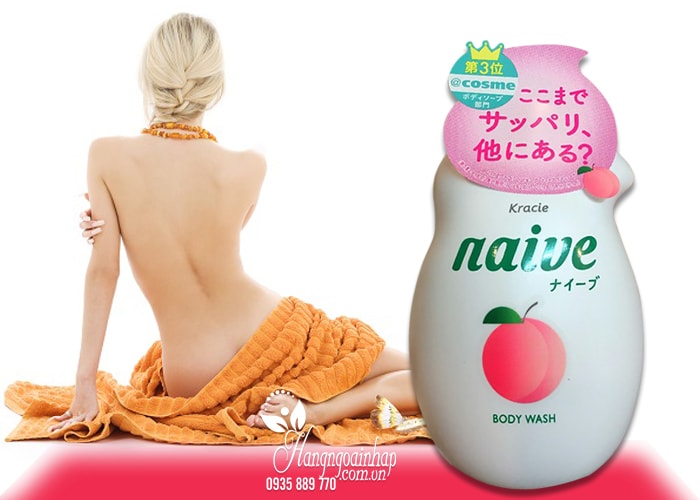 sua-tam-duong-da-kracie-naive-body-wash-530-ml-nhat-ban-4 Sữa tắm dưỡng da Kracie Naive Body Wash 530ml của Nhật Bản
