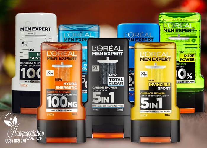 sua-tam-goi-toan-than-loreal-men-expert-5-in-1-300-ml-1 Sữa tắm gội toàn thân L’oreal Men Expert 5 in 1 chai 300ml của Pháp